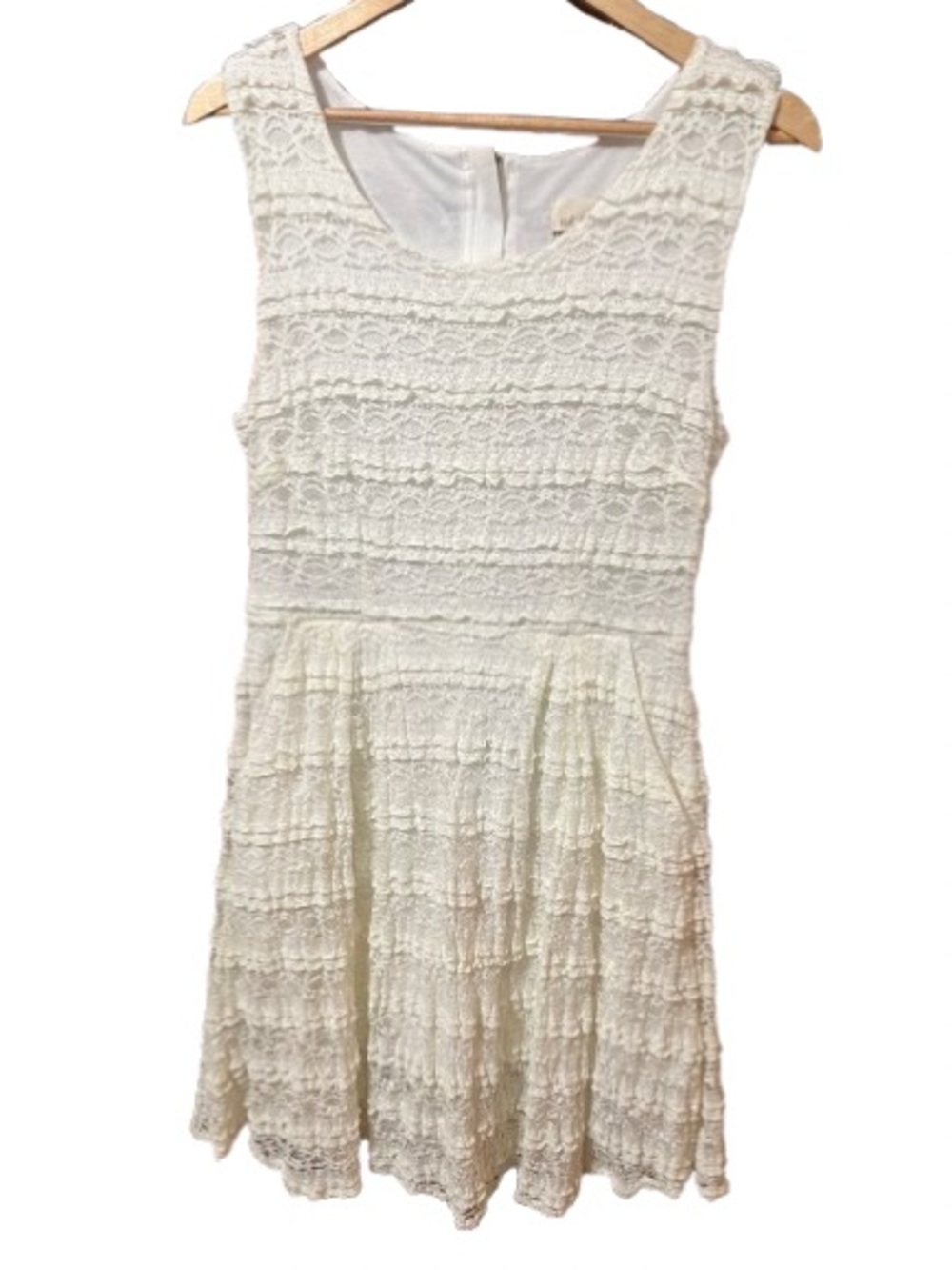 Matilda Jane Smile Sweetly Sleeveless Ivory Lace Dress With Pockets Size 8